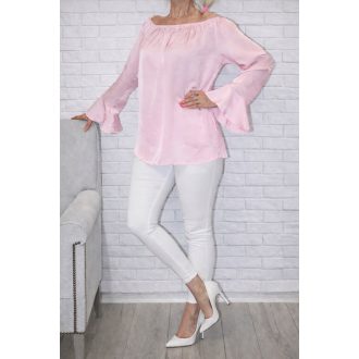   Harangujjú,vállra húzható szatén felső ! rózsaszín  M-XL