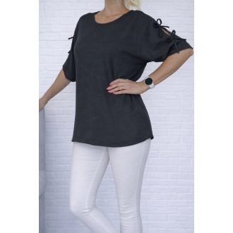 Válla nyitott masnis felső ! fekete L-XL