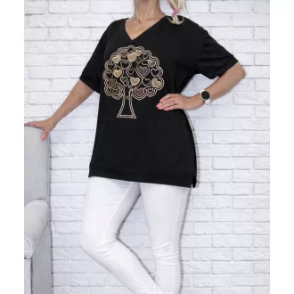   Strasszos,életfás,felsliccelt oldalú prémium  felső ! fekete XL-XXL