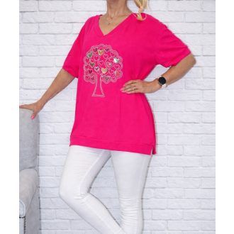   Strasszos,életfás,felsliccelt oldalú prémium  felső ! pink  XL-XXL