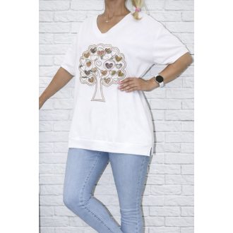   Strasszos,életfás,felsliccelt oldalú prémium  felső ! fehér XL-XXL