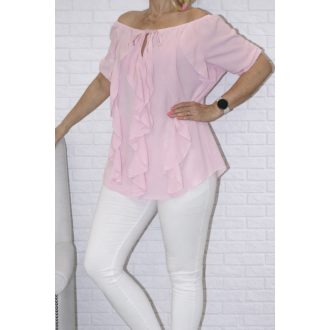   Zsabós,vállra húzható,gumis nyakú felső ! rózsaszín M-XL