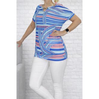 Csíkos,ékszerdíszes,passzés aljú felső!  L-XXL