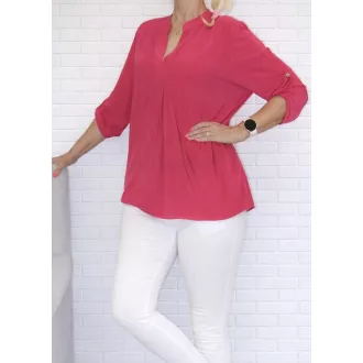 Egyszínű, ingfazonú ,gumis aljú felső! pink L-XXL
