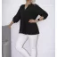 Egyszínű, ingfazonú ,gumis aljú felső! fekete L-XXL