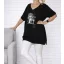 Cicás,V nyakú,felsliccelt oldalú prémium  felső ! fekete XL-XXL