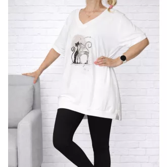   Cicás,V nyakú,felsliccelt oldalú prémium  felső ! fehér XL-XXL