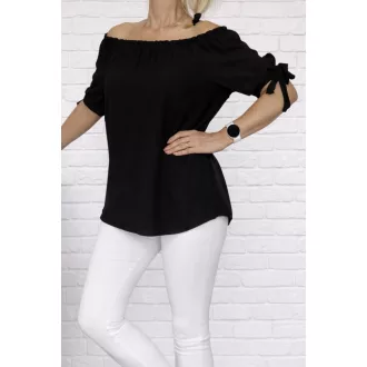 Kötős ujjú,vállra húzható felső ! fekete M-XL