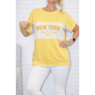   New York feliratos,passzés aljú, prémium felső ! sárga  L-XL