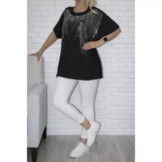 Strasszos,alja kötős felső! fekete XL-3XL