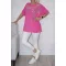 Strasszos,alja kötős felső! pink  XL-3XL