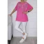 Strasszos,alja kötős felső! pink  XL-3XL