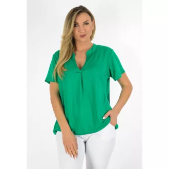 Egyszínű, ingfazonú ,gumis aljú felső! zöld L-XXL