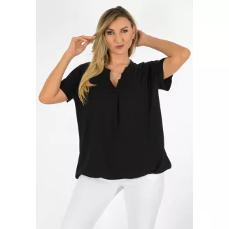 Egyszínű, ingfazonú ,gumis aljú felső! fekete L-XXL