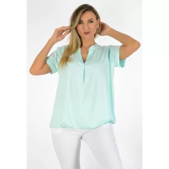 Egyszínű, ingfazonú ,gumis aljú felső! menta L-XXL