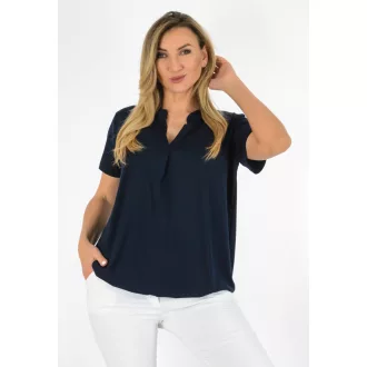   Egyszínű, ingfazonú ,gumis aljú felső! sötétkék L-XXL