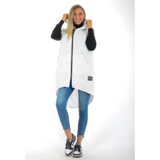 Steppelt ,kapucnis,kenguruzsebes mellény! fehér L-XXL