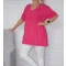 Hímzett,V nyakú,felsliccelt oldalú prémium felső ! pink XXL-3XL