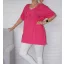 Hímzett,V nyakú,felsliccelt oldalú prémium felső ! pink XXL-3XL
