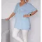 Hímzett,V nyakú,felsliccelt oldalú prémium felső ! kék XXL-3XL