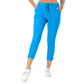 Zsebes ,gyűrt anyagú,gumisderekú nadrág ! türkiz M-XL