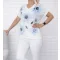 Virágos,V nyakú,passzés aljú,prémium felső ! kék M-XL