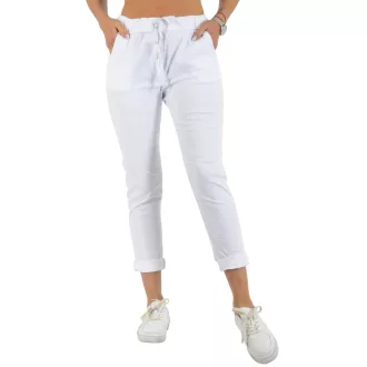 Zsebes ,gumisderekú nadrág ! fehér L-XXL