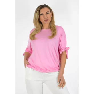   Ujja kötős,aszimmetrikus,gumis aljú felső ! rózsaszín L-XXL