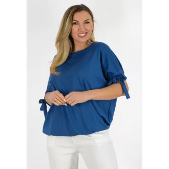   Ujja kötős,aszimmetrikus,gumis aljú felső ! farmerkék L-XXL