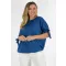 Ujja kötős,aszimmetrikus,gumis aljú felső ! farmerkék L-XXL