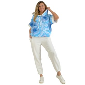   Mandala mintás,kapucnis,zsebes,YESSTORY szabadidőruha ! türkiz L-XXL