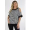 Mintás,válla nyitott,denevérujjas felső! fekete-fehér L-XXL