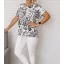 Mintás,ezüst feliratos,alja kötős felső ! fekete-fehér XL-XXL