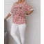 Leopárd mintás,ezüst feliratos,alja kötős felső ! neonpink-fehér-camel XL-XXL