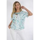 Virág mintás,keresztpántos, gumis aljú ,nadrágos szett ! menta L-XXL