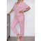 Derékban húzott,cipzáras,zsebes nadrágos szett ! rózsaszín M-XL