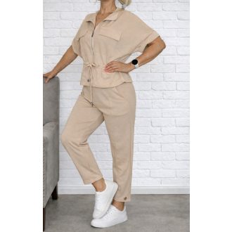   Derékban húzott,cipzáras,zsebes nadrágos szett ! fangó M-XL