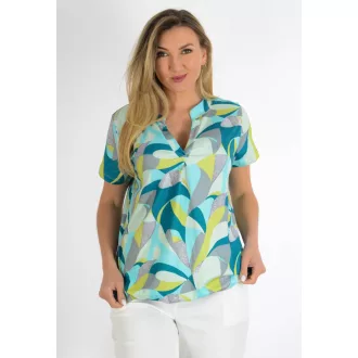 Mintás, ingfazonú ,gumis aljú felső! menta-szürke L-XXL