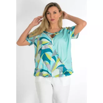   Mintás,keresztpántos,átlapolt,gumis aljú felső! menta-szürke L-XXL