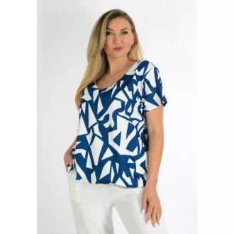   Mintás, V nyakú ,gumis aljú felső! sötétkék-fehér L-XXL