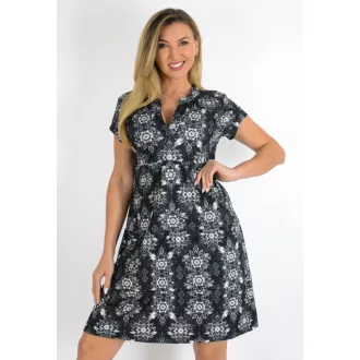   Mandala mintás ,ingfazonú,A vonalú ruha! fekete-fehér M-XL