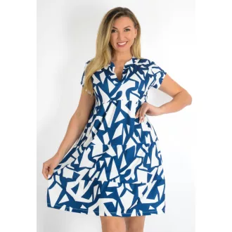 Mintás ,ingfazonú,A vonalú ruha! sötétkék-fehér M-XL