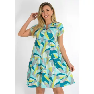 Mintás ,ingfazonú,A vonalú ruha! menta-szürke M-XL