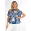 Virág mintás,aszimmetrikus,gumis aljú felső ! sötétkék L-XXL