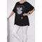 Cicás ,kenguruzsebes,alja kötős felső ! fekete XL-XXL