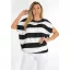 Csíkos,aszimmetrikus,gumis aljú felső ! fekete-fehér L-XXL