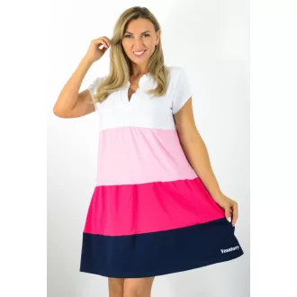   Több színű ,ingfazonú,A vonalú tunika! fehér-rózsaszín-pink-sötétkék M-XL