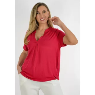 Egyszínű, ingfazonú ,gumis aljú felső! málna L-XXL