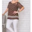 Pöttyös,muszlin felső ! csokibarna-fehér L-XXL