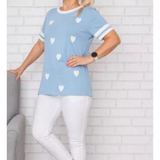 Szívecskés prémium felső ! babakék M-XL